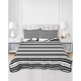 thumbnail image 3 of Boho Black Stripe Twin Size Down Alternative Comforter, Lightweight Comforter Quilt Bedding Set with Pillow Shams Abstract Geometric White Minimalist All Seasons Bed Comforter Duvet Insert 68"x86", 3 of 7