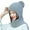 Grey, variant on Mosey Women Winter Hat Thick Knitted Solid Color Scarf Connected Neck Protection Windproof Cozy Plush Ball Decor Lady Outdoor Cap