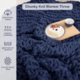 thumbnail image 4 of Mooreeke Chunky Knit Blanket 50"x60" Navy Blue Soft Washable Chenille Throw Blanket Cozy 100% Handmade Crochet Blankets with Jumbo Chenille Yarn for Couch Bed Sofa Room Decor, 4 of 7