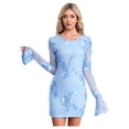 thumbnail image 1 of Moggemol Robes de Soirée pour Femmes Robes de Cocktail Réunion Dos Nu Floral Mini Fête Fête d'Anniversaire Bleu G, 1 of 6
