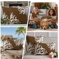thumbnail image 5 of Coral Brown Outdoor Waterproof Pillow Covers, White Coastal Ocean Marine Nautical Beach Decorative Square Throw Pillowcase Sofa Cushion Sham for Patio/Couch/Chair, 16"x16" 2 Pack, 5 of 8