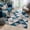 Blue, variant on Well Woven Isometry Gold & Grey Modern Geometric Triangle Pattern 7'10" x 9'10" Area Rug Soft Shed Free Easy to Clean Stain Resistant
