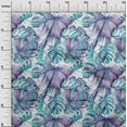 thumbnail image 3 of oneOone Cotton Silk Turquoise Green Fabric Leaves Dress Material Fabric Print Fabric By The Yard 42 Inch Wide, 3 of 6