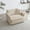 Beige, variant on 1-Seater Comfy Deep Single Seat Sofa Upholstered Reading Armchair Living Room Chair Fabric, 1 Toss Pillow (White)