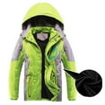 thumbnail image 2 of KYAIGUO 4-14T Boys Winter Windproof Jacket for Kids Toddler Fall Rushing Coats Fleece Padded Snow Outerwear with Hoodie Outdoor Hiking Wear Raincoat, 2 of 7
