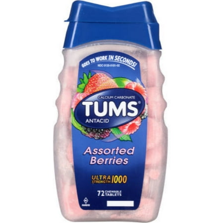 TUMS Ultra 1000 Tablets Assorted Berries 72 Tablets (Pack of 6)