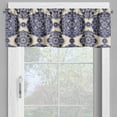 thumbnail image 2 of Ambesonne Mandala Valance Pack of 2, Medieval Exotic Revival, 54"X12", Beige Navy Blue, 2 of 5