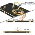 thumbnail image 2 of iPhone SE 2022 Case,iPhone SE 2020 Case,iPhone 8/7 Case with Rotatable Ring Holder Magnetic Kickstand Women Girls Slim Shockproof Protective Phone Cover for iPhone SE 3rd/2nd Gen, Black/Gold, 2 of 9