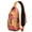 Orange-12, variant on Kawaii Llama Face Print Sling Backpack, Lightweight Crossbody Daypack with Adorable Alpaca Cartoon Pattern, Funny and Cute Design, Anti-theft Travel Bag for Outdoor, Gym, Daily Use