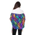 thumbnail image 4 of FORMRS Womens Scarf Winter Soft Long Big Warm Shawls Wrap Tassel Scarves, Vibrant Stained Glass Pattern, 4 of 9