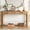 Natural + Solid Wood+MDF, variant on Rustic Console Table with Curved Corners, 3 Concealed Drawers, Solid Wood Legs, Entryway Sofa Table for Hallway & Living Room, Black