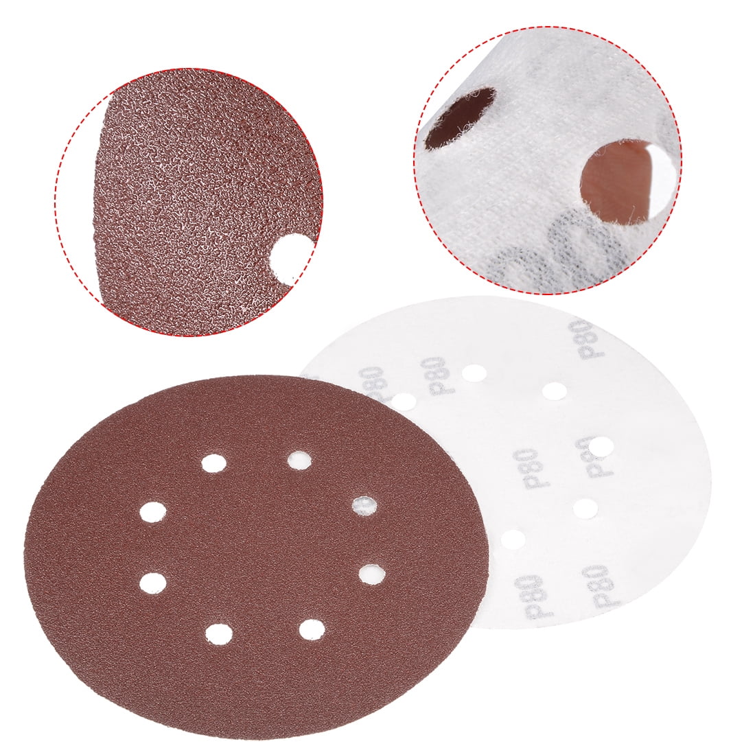 Unique Bargains Hook and Loop Sanding Disc for Efficient Sanding Tasks 80 Grit 10Pcs
