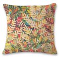 thumbnail image 3 of Set of 1 Rustic Farmhouse Leaves Decor Linen Throw Pillow Cases Sofa Couch Chair Decorative Cushion Covers 18"x18" / 45x45cm Insert Not Included Style 4, 3 of 5