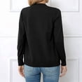 thumbnail image 5 of Women'S Long Sleeve Button Down Crew Neck Classic Sweater Knit Cardigan Black L, 5 of 6