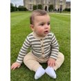 thumbnail image 6 of RUINIXCW Baby Boy Fall Outfit Striped Knit Long Sleeve Rompers  Elastic Pants Set, 6 of 8