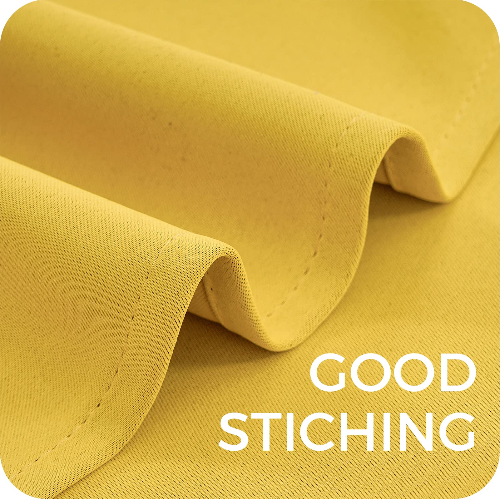 Mustard Yellow Blackout Curtains 140x160cm Thermal Insulated Curtain