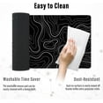 thumbnail image 6 of Large Gaming Mouse Pad with Stitched Edges, Minimalist Topographic Map Desk Mat, Extended XL Mousepad with Anti-Slip Base, Cool Desk Pad for Keyboard and Mouse, 35.4 x 15.7 in, Black, 6 of 6