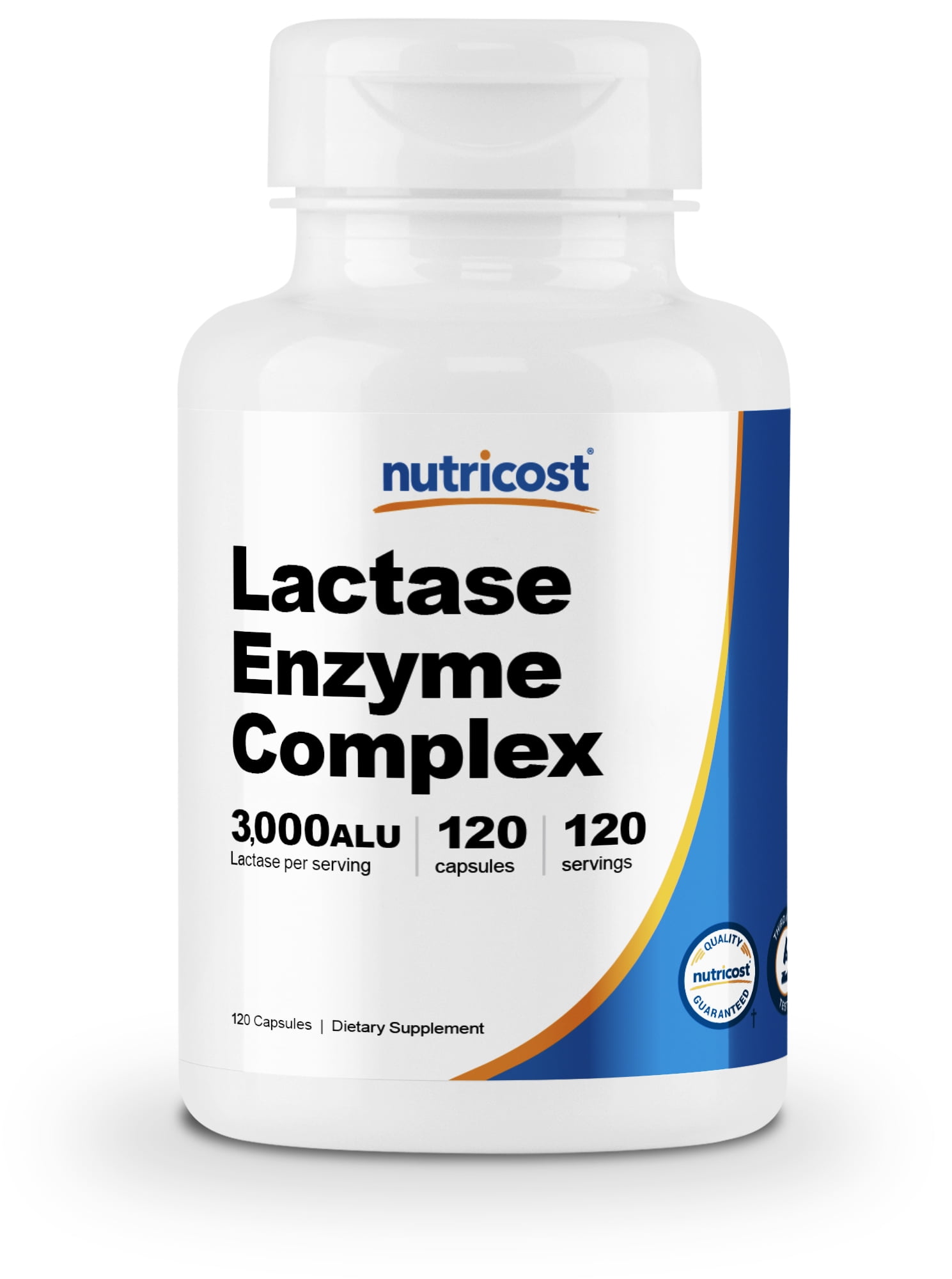 Nutricost Lactase Enzyme Complex 3,000 FCC ALU, 120 Veggie Capsules