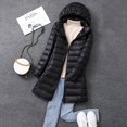 thumbnail image 2 of Chaqueta de plumón ligera de otoño e invierno para mujer, plumón de pato blanco largo, versión coreana, abrigo ligero y delgado, abrigo, sombrero, 2 of 6
