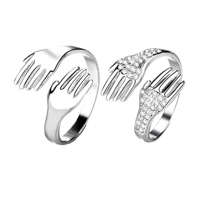 EeaseMX 1 par de anillos de cobre para parejas, anillos decorativos para el dedo, joyería para el dedo masculino y femenino.