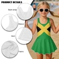 thumbnail image 4 of FOR U DESIGNS Girls' Sleeveless One-Piece Swimsuit Sleeveless Tropical Kids Bathing Suit Swimwear Toddler Girls Swimsuit, Jamaica Flag, 4 of 7