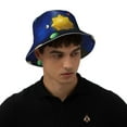 thumbnail image 4 of Lukts Solar System Print Double-Side-Wear Reversible Reflective Bucket Hat Travel Beach Hat, 4 of 6