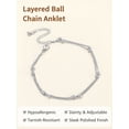 thumbnail image 6 of FindChic Ankle Bracelets for Women, Silver Layered Stainless Steel Anklets Waterproof Ball Ankle Chain Summer Birthday Mothers Day Jewelry Gifts for Her Mom Wife, 6 of 9