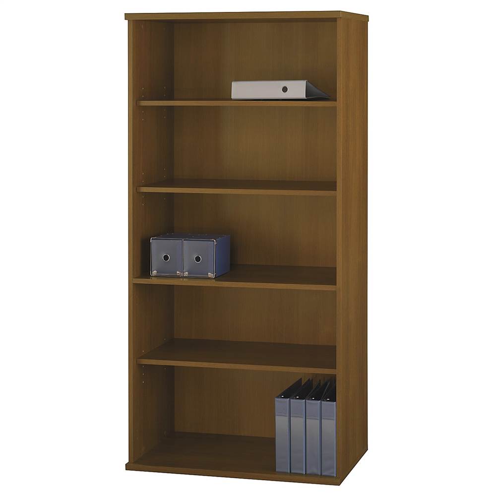 Open Double Office Bookcase in Warm Oak - Series C