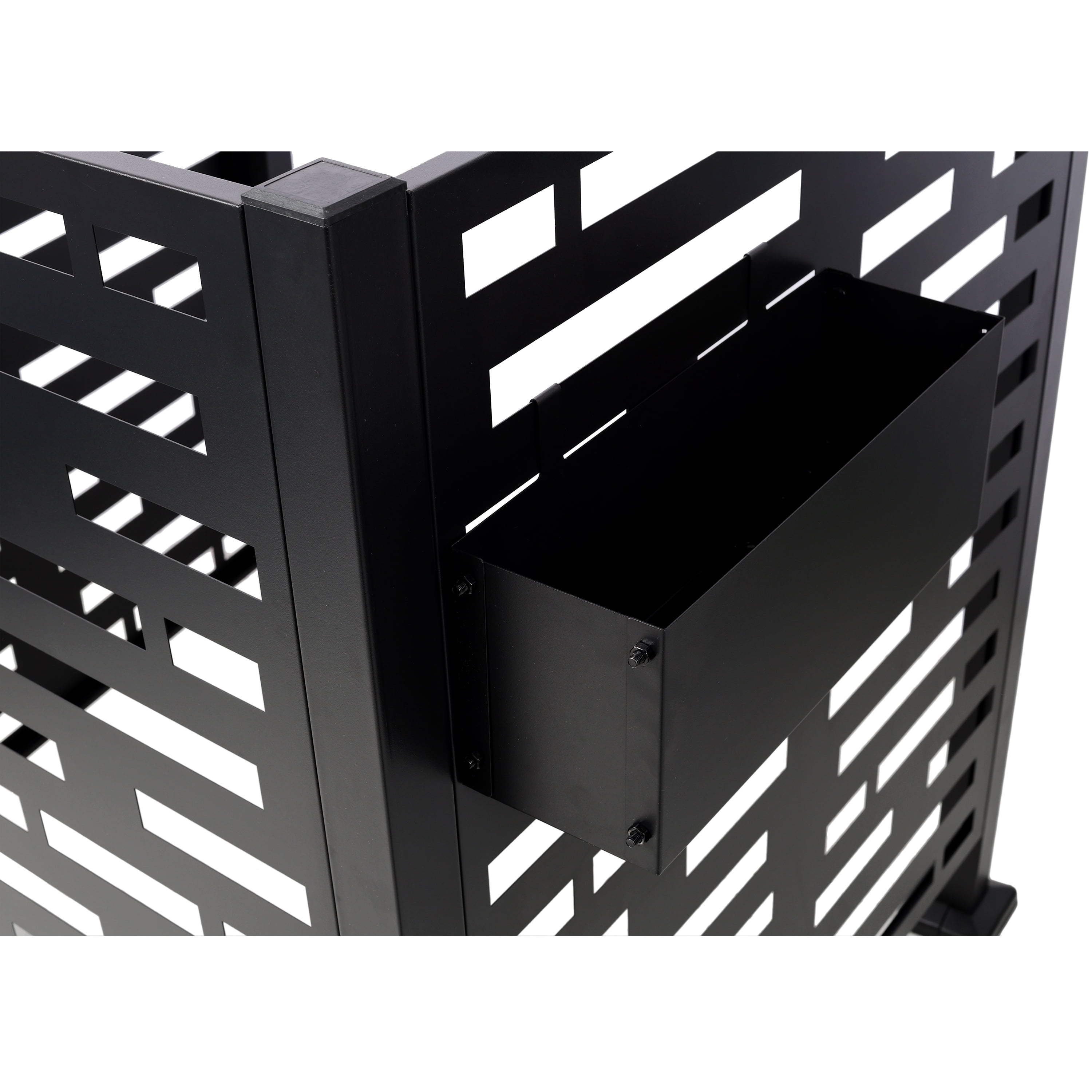AC Unit Privacy Screen, 3.5x3.5FT Metal Partition with Planter Box for Trash Can AC Hideaway, Black