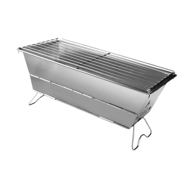 Parrilla de Barbacoa Parrilla de Carbón Parrilla Plegable de Acero Inoxidable para El Hogar Parrilla de Barbacoa para Fiestas, Barbacoas, Picnic en El