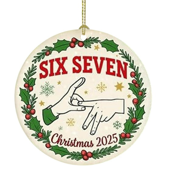 Adornos navideños, adornos navideños, regalos navideños, adornos colgantes decorativos de la serie temática "Seis y siete" de Navidad. Colgantes decorativos "Seis y siete".