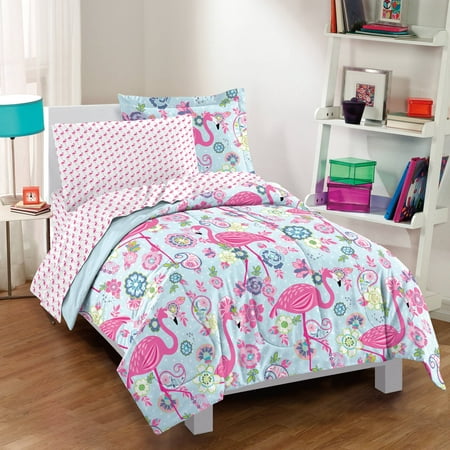 Full Flamingo Reversible Mini Bed in a Bag - Dream Factory