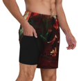 thumbnail image 2 of Fuzoiu Red Dark Skull Abstract Print Men's Swim Shorts,Quick-Dry Double-Layer Swim Trunks,Board Trunks,Beach Shorts Swimwear Bathing Suits-XX-Large, 2 of 6