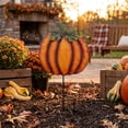 thumbnail image 4 of Iron Pumpkin Yard Decorations, Metal Garden Stakes Fall Lawn Ornaments for Thanksgiving Halloween Outdoor Patio Decor, Ground Insert Art for Home Backyard Seasonal Display, Orange, Style A, 4 of 9