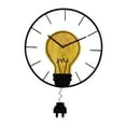 thumbnail image 2 of Reloj de pared con bombilla de imitación, reloj colgante, ligero, silencioso, adorno de acrílico, decoración de pared para dormitorio, aula, 2 of 9