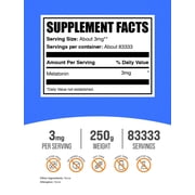 BulkSupplements Melatonin Powder - Melatonin Supplement, for Sleep Support - 3mg per Serving, 250g (8.8 oz)