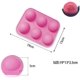 thumbnail image 4 of Paquete de 3 moldes de silicona de media esfera de 6 agujeros para pasteles, gelatina, pudín, dulces, chocolates, fondant de silicona antiadherente para hornear pasteles de chocolate (rosa) JFHHH pequeña, 4 of 5