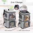 thumbnail image 3 of Mochila transportadora de mascotas HOVONO con doble compartimento para gatos pequeños, 3 of 7