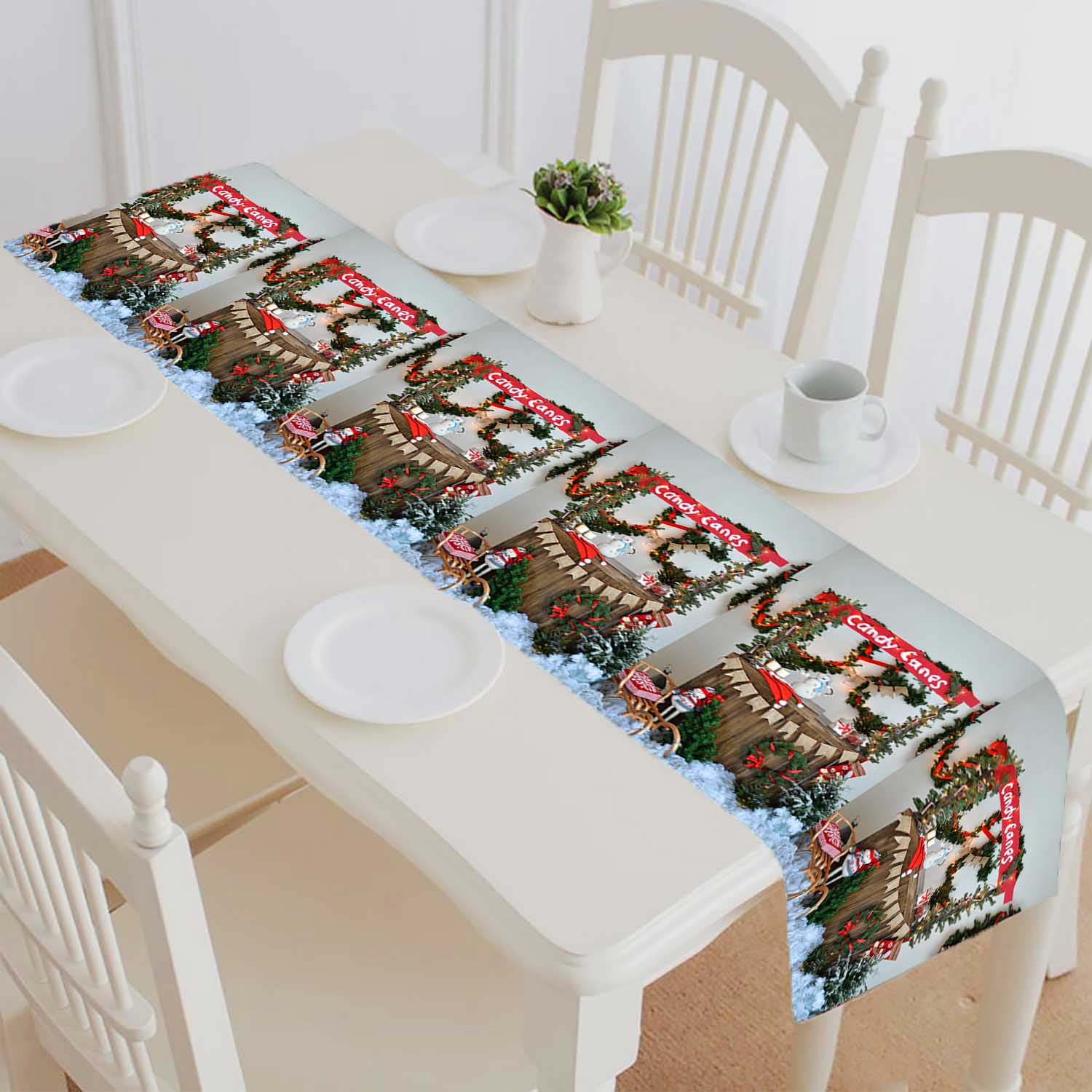 PKQWTM Christmas Decorations Ideas Cotton and Linen Table Runner