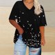 thumbnail image 2 of Hecho para Más Camisa de las Mujeres, Manga Corta con Cuello en V de Tamaño Más Grande, Camisa de Base de Impresión para las Mujeres, 2 of 8