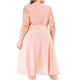thumbnail image 4 of Vestido casual de cuello redondo Sin mangas Cuello redondo Mujeres Vestido de gasa de mujer sólida Vestidos a media pantorrilla Pompotops  ghjkhdj6431, 4 of 9