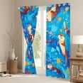 thumbnail image 3 of Homewish Kawaii Water Sloth Blackout Curtains Set of 2 (52x84 Each),Underwater Animal Window Curtains,Blue Brown Curtains and Drapes For Girls Boys,Super Cozy Room Decor, 3 of 6