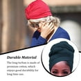 thumbnail image 7 of Thinsont Turban Knot Simple Style Hijab Multipurpose Beanie Stretch Headscarf Breathable Loss Bonnet Headwear for Women Accessories Dark cyan, 7 of 7