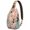 Dog and Flower, variant on Geometric Nordic Style Sling Backpack Lightweight Travel Crossbody Bag with Layered Storage for Hiking and Commuting