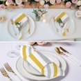 thumbnail image 2 of Orange Grey Striped Cloth Napkins, Geometric Vertical Stripes White Washable and Reusable Dinner Napkins Set of 6, Table Napkin for Kitchen Party Birthday Wedding Hotel Housewarming 20"x20", 2 of 8