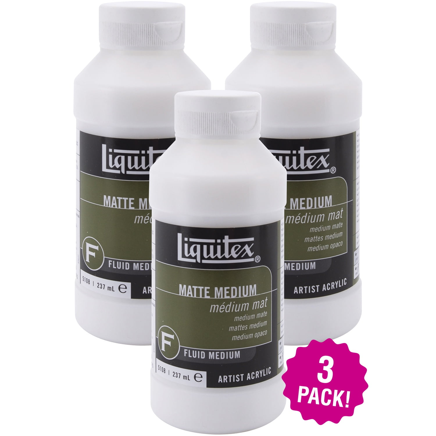 Liquitex Matte Acrylic Fluid Medium 8oz Multipack Of 3 Walmart 