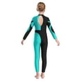 thumbnail image 7 of Aislor Kids Girls Full Length Jumpsuit Gymnastics Leotard Rhinestone Long Sleeve Ballet Dance Unitard Bodysuit Size 6-16 Blue Green 12, 7 of 7