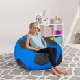thumbnail image 2 of Posh Creations Bean Bag Stuffable Cover Only for Storage, Kids, Canvas, 4ft, Soccer, Blue & Black, 2 of 3