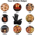 thumbnail image 4 of Rawiri Guantes de barbacoa resistentes al calor, guantes de cocina resistentes al calor para barbacoa, parrilla, hornear, chimenea, 4 of 5