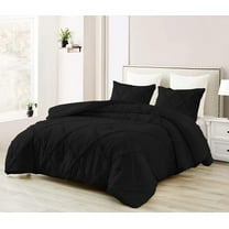 DNG Creations 1 Piece Diamond Ruffle Comforter 100% Egyptian Cotton, 800TC - Solid Black Colour - Super Soft 550 GSM All Season ( Twin/Twin XL - Size )